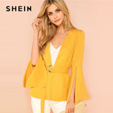 Belted Yellow Blazer